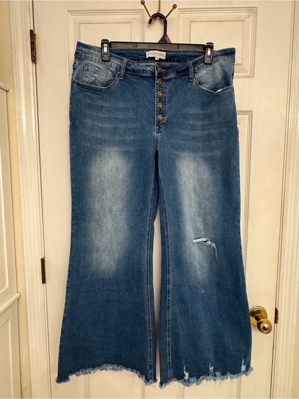 Chic Soul Wide Leg Button-Fly Blue Jeans for Women NWOT
